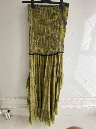 Vestido verde estampado talla única