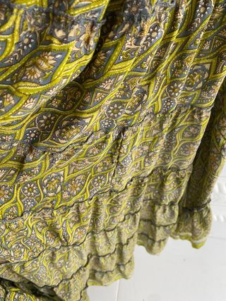 Vestido verde estampado talla única