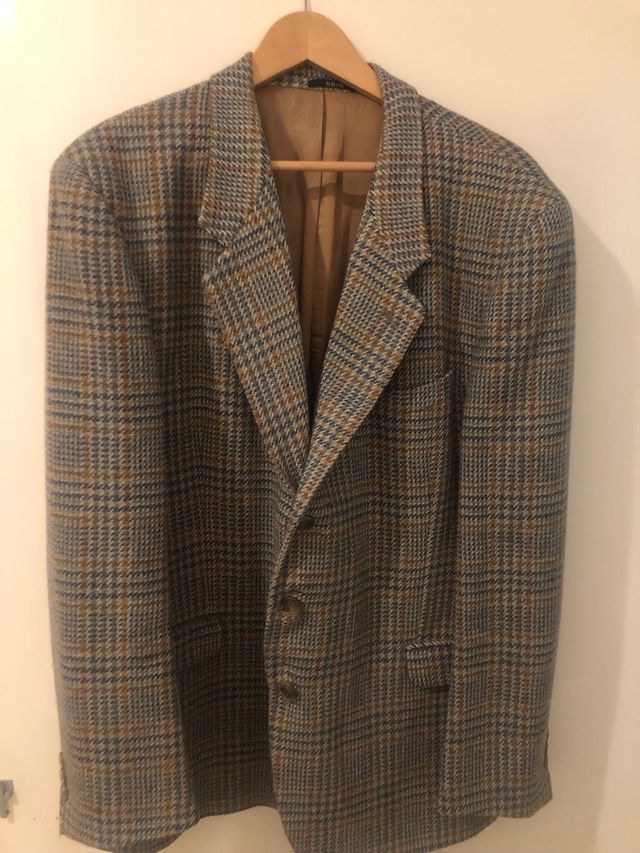 Americana cuadros lana Talla 58