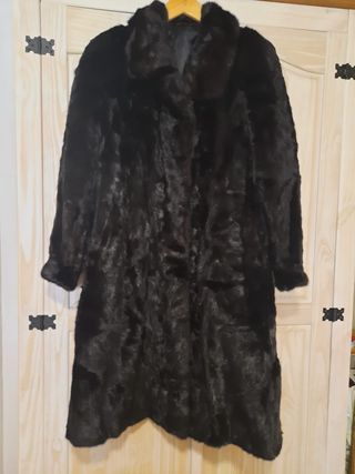 Abrigo vintage piel negro