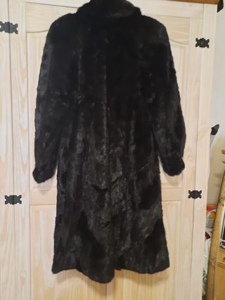 Abrigo vintage piel negro