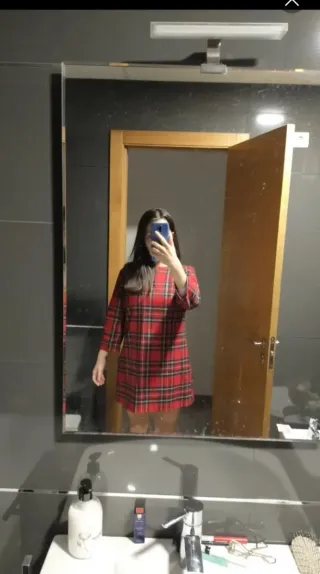 Vestido cuadros rojo navidad talla M