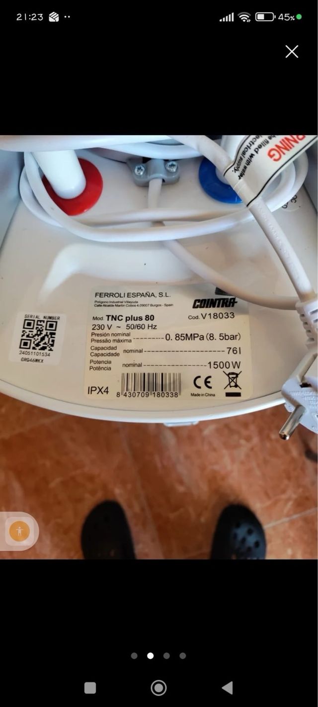 Termo eléctrico Cointra