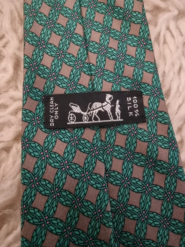 Cravatta Hermes 100% Seta Fantasia