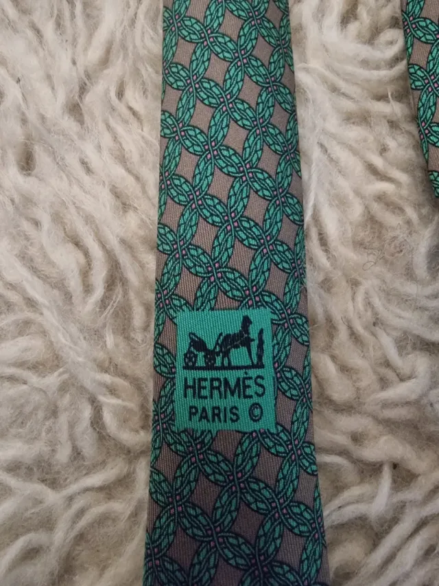 Cravatta Hermes 100% Seta Fantasia