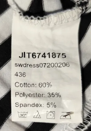 Vestido Talla XS Rayas Blanco y Negro