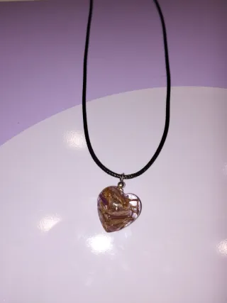 Collar Corazón Resina Flores o con alianzas