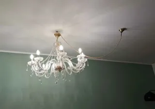 Lampadario barocco oro e trasparente