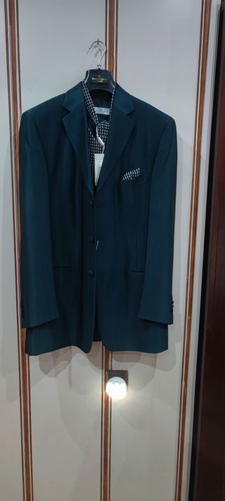 Traje Novio Italiano Exclusivo Verde Oscuro