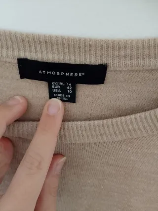 Jersey Atmosphere beige manga larga talla M