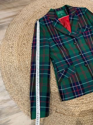 Americana Elena Moreno cuadros verde Talla 42