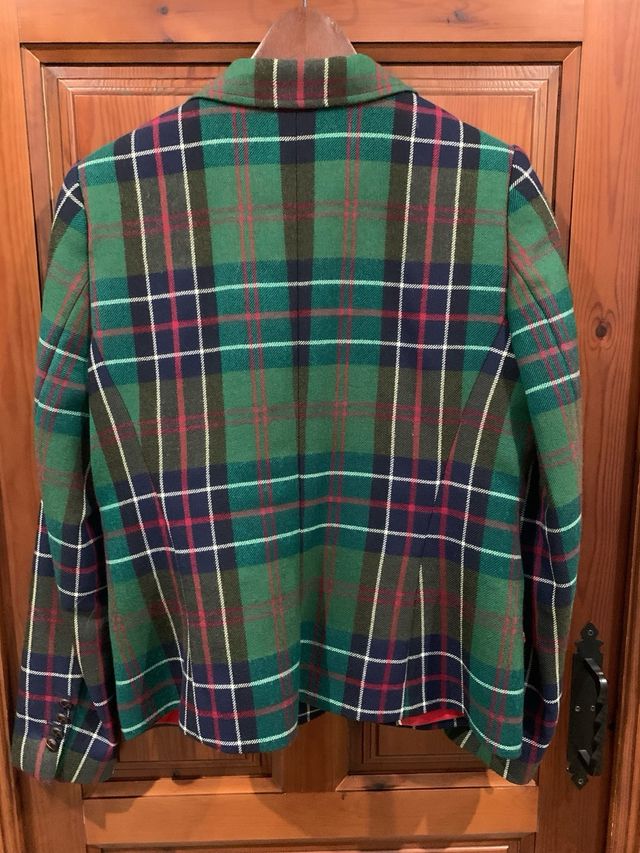 Americana Elena Moreno cuadros verde Talla 42