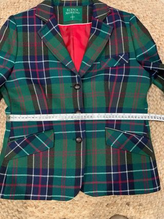 Americana Elena Moreno cuadros verde Talla 42