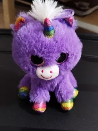 Peluche Unicornio Morado Arcoíris