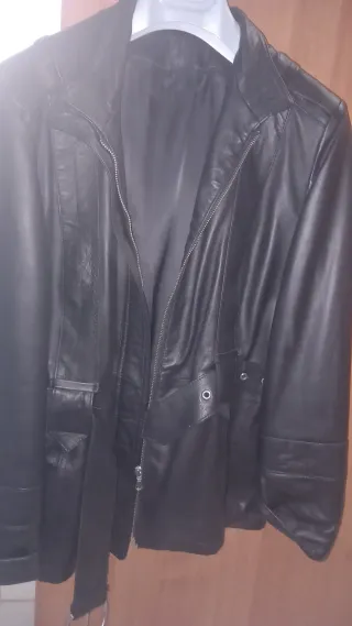 Giubbotto in pelle donna nero