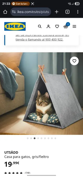 Cama para gato tipo tipi de IKEA