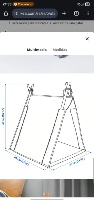 Cama para gato tipo tipi de IKEA