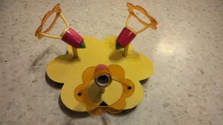 Lámpara infantil flor rosa y amarilla