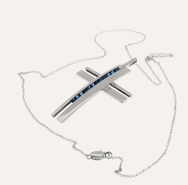 Colgante Salvini Oro Blanco 18k Zafiros