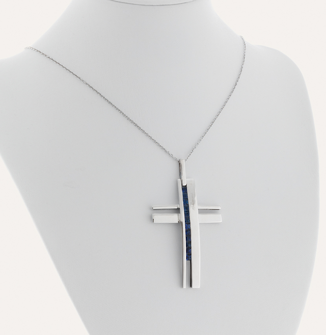 Colgante Salvini Oro Blanco 18k Zafiros