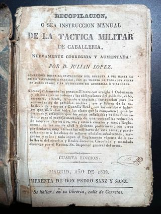 Libro Táctica Militar Caballería 1838