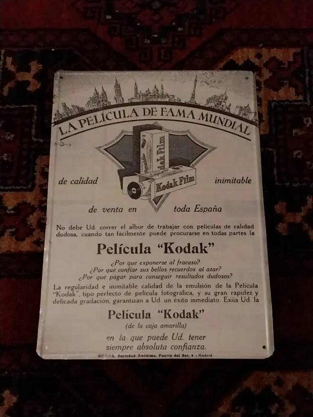 Lote de 3 Placas Metálicas Kodak de Coleção