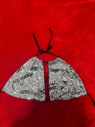 Top lentejuelas plateadas y negras