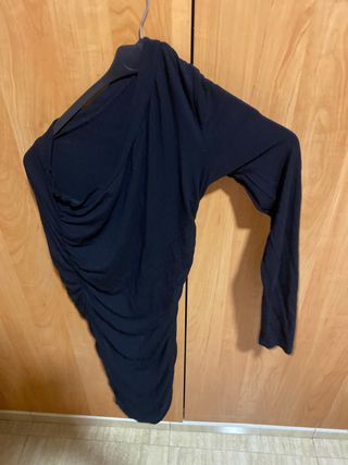 Vestido negro asimétrico talla única