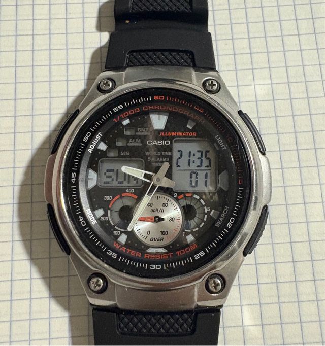 Reloj Casio Pulsera Negro y Plata