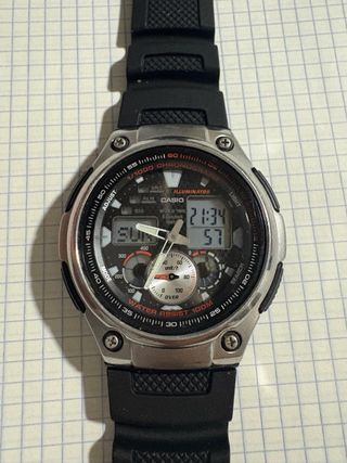 Reloj Casio Pulsera Negro y Plata