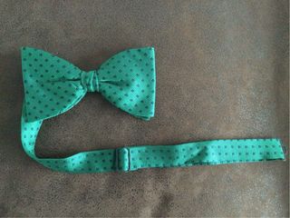 Pajarita verde con puntos