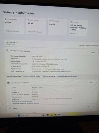 Portátil Lenovo Gris/Plateado i5 8gb RAM como nuev