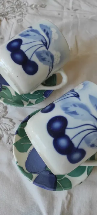 2 Tazze Art Déco Ciliegie