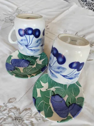 2 Tazze Art Déco Ciliegie