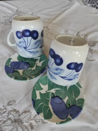 2 Tazze Art Déco Ciliegie