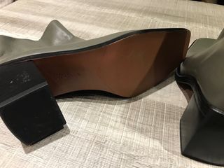 Botines Verdes Cuadrados Tacón