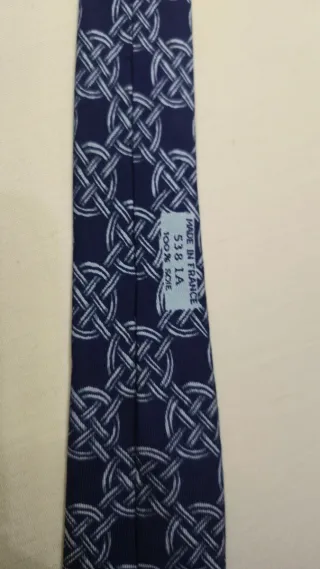 Corbata Hermes Vintage Azul y Blanco