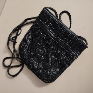 Bolso de fiesta vintage pedrería negro