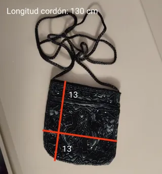 Bolso de fiesta vintage pedrería negro