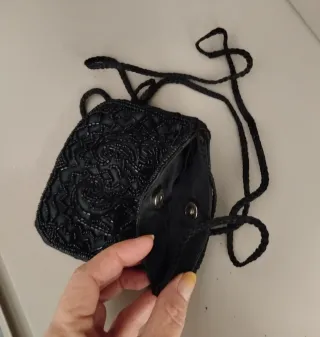 Bolso de fiesta vintage pedrería negro