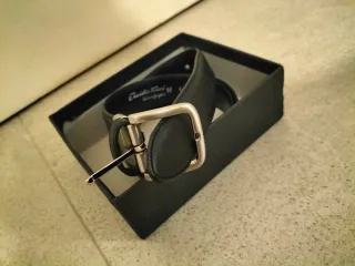 Cinturón Emidio tucci Negro y Plateado