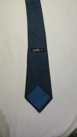 Corbata Hermes Vintage Azul y Negra