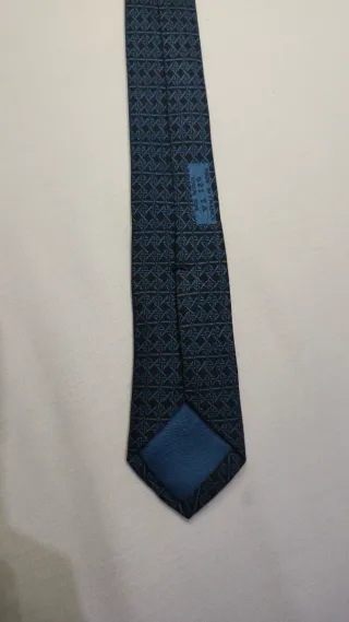 Corbata Hermes Vintage Azul y Negra
