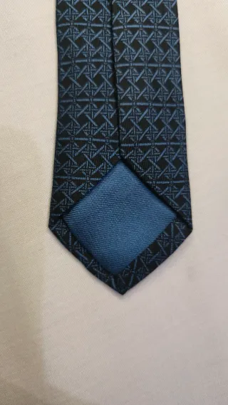 Corbata Hermes Vintage Azul y Negra