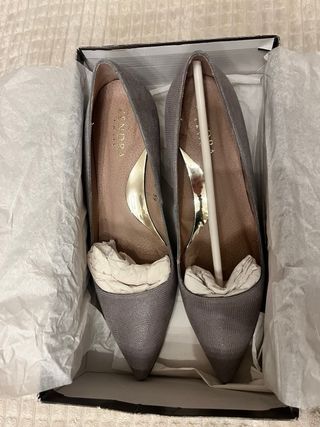 Zapatos Zendra Piel Tacón Gris