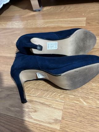 Botines tacón azul marino