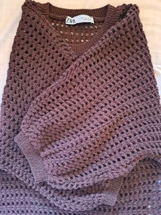 Jersey Zara calado marrón L