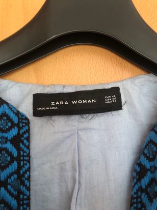 Abrigo Boho Étnico Zara Bordado Flecos Talla Única