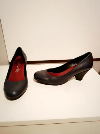 Zapatos de cuña azul marino talla 36