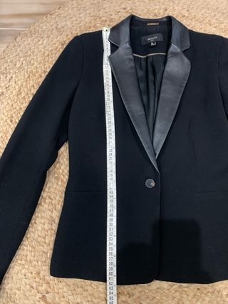 Americana Mango Solapa Piel Negra